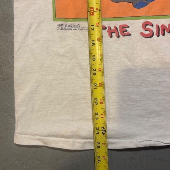 Vintage 1989 The Simpsons Family Bonding T-Shirt White Large Matt Groening 80s - Picture 3 of 7